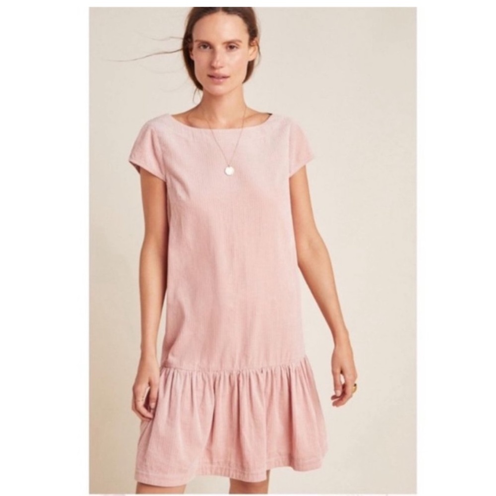 Anthropologie Maeve Tessa Pink Flounce Dress 6